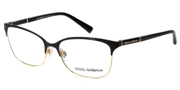 Dolce and Gabbana Logo - Dolce & Gabbana DG1268 Logo Plaque 025 Glasses Black Gold