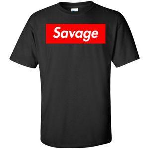Red Savage Logo - Savage Red Box Logo T Shirt Short Sleeve Jersey Friends Party Tee ...