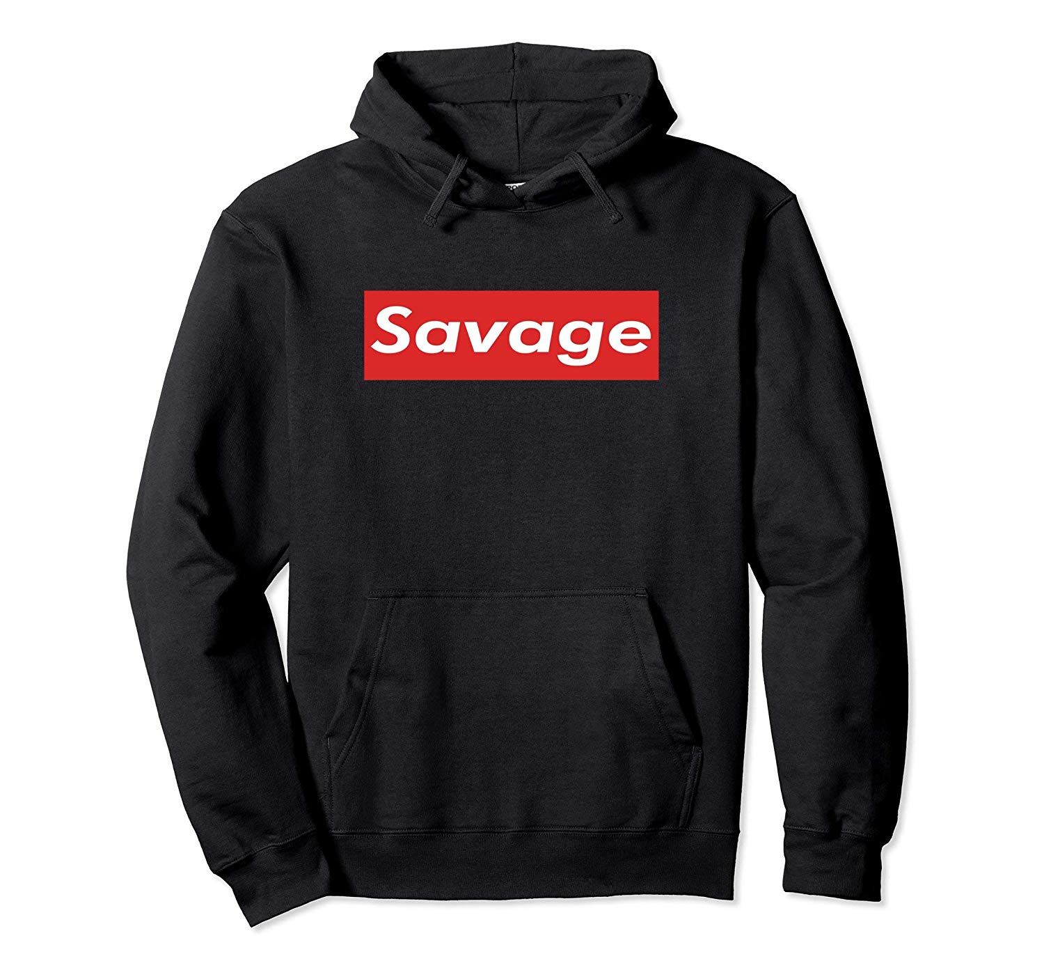 Red Savage Logo - Savage Red and White Box Logo Pullover Hoodie Funny Meme Top ...