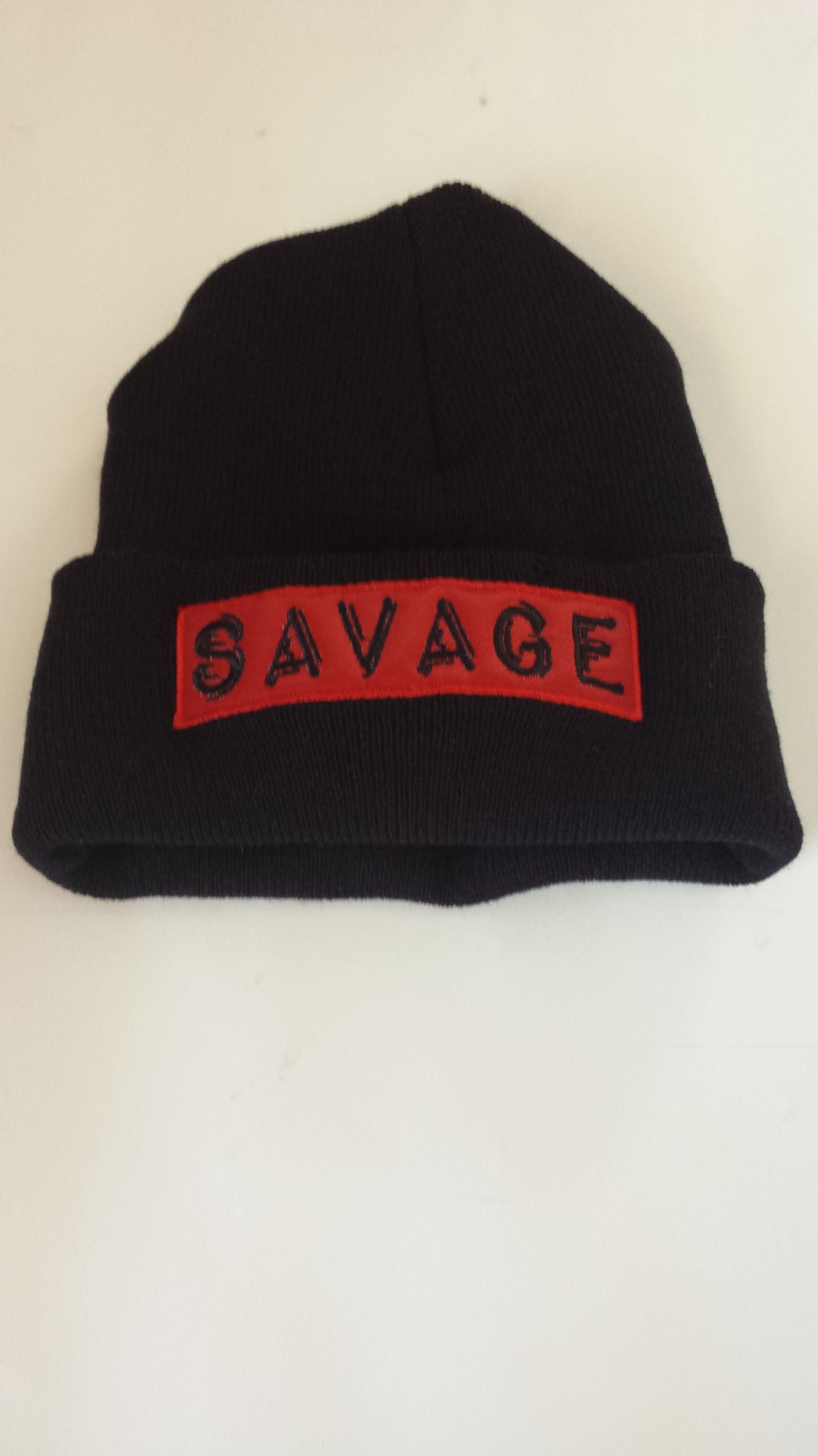 Red Savage Logo - NIM Savage BEANIE (black/red) « NIM XTREME™