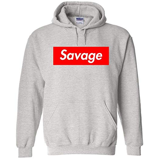 Red Savage Logo - TShirtGuys Savage Red Box Logo Kids Hoodie: Clothing