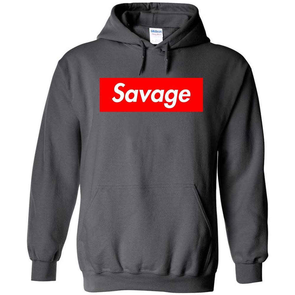 Red Savage Logo - Savage Red Box Logo Kids Hoodie – Read My Funny T Shirt