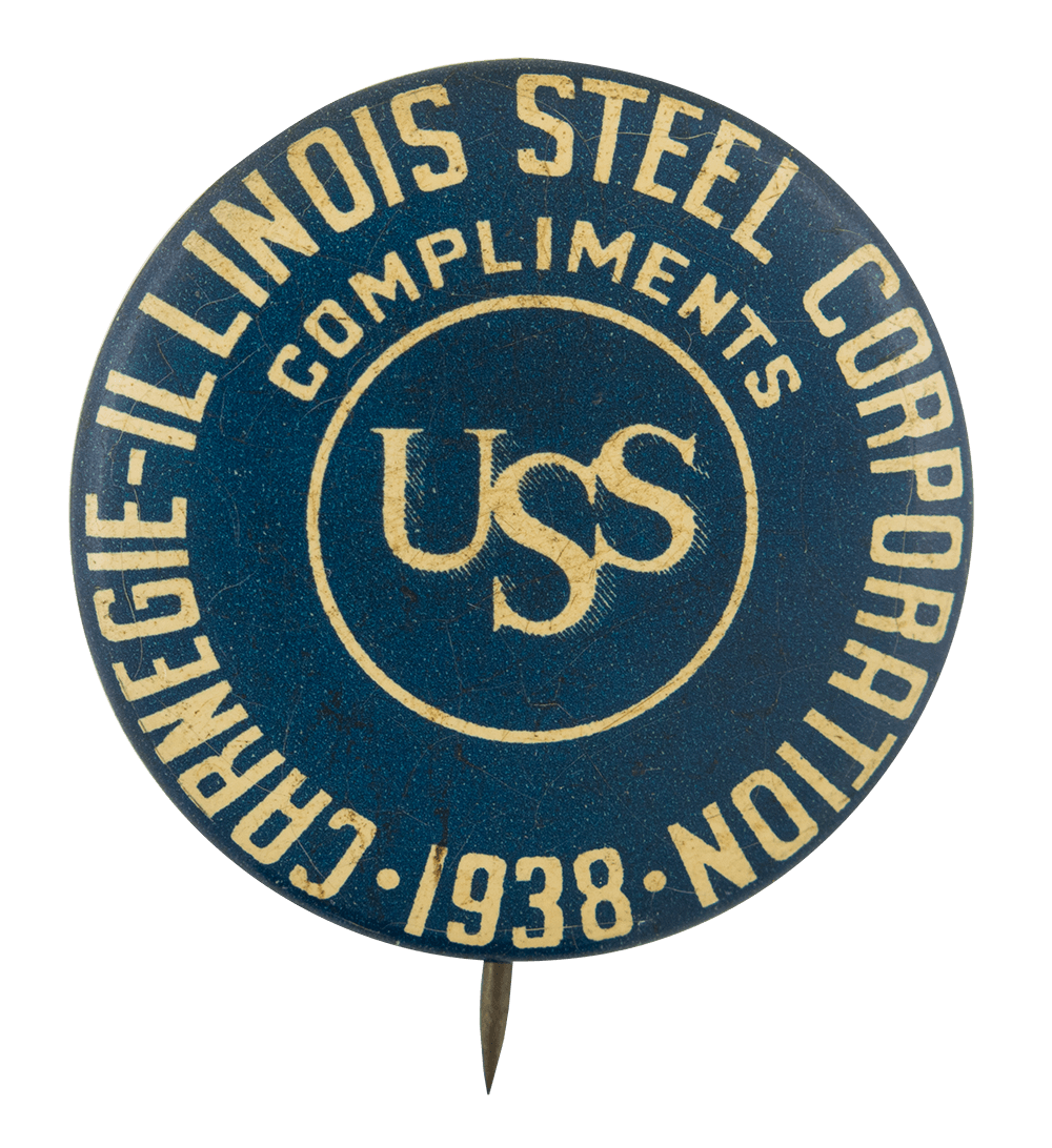 Carnegie Steel Logo - Carnegie Illinois Steel Corporation 1938 | Busy Beaver Button Museum