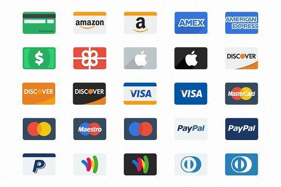 New Discover Credit Card Logo - Flat Credit Card Icons ~ Icons ~ Creative Market
