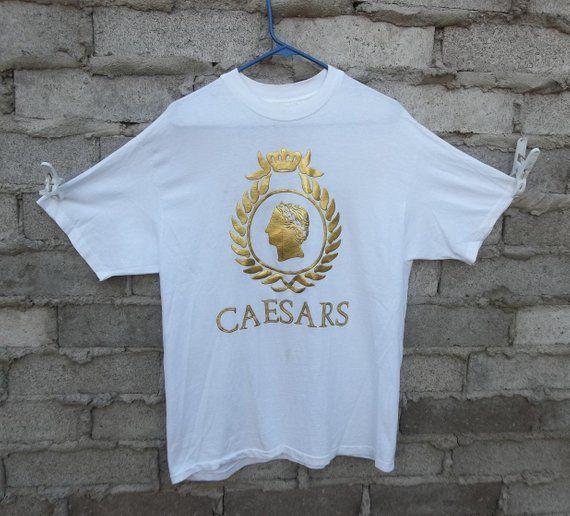 Casesar Palace Shirts Logo - Vintage T-shirt 1990s 90s Caesars Palace Puff Paint Logo Gold | Etsy