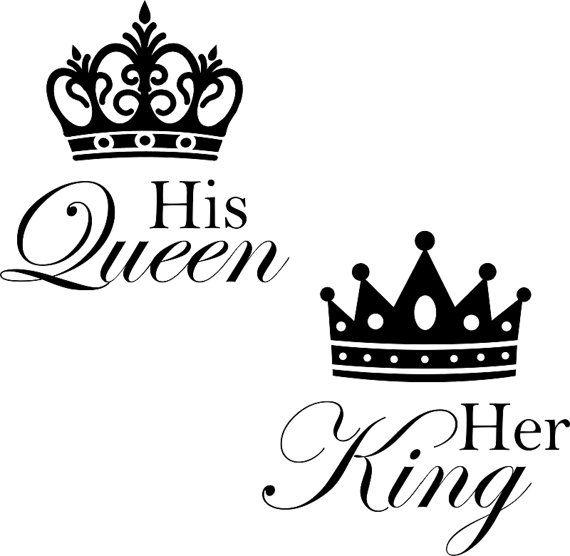 King and Queen Crown Logo - His Queen and Her King With Crown Wall Decals | Products | Wall ...
