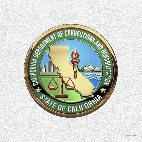 CDCR Logo - California Department Of Corrections And Rehabilitation - C D C R Logo Over  White Leather Poster